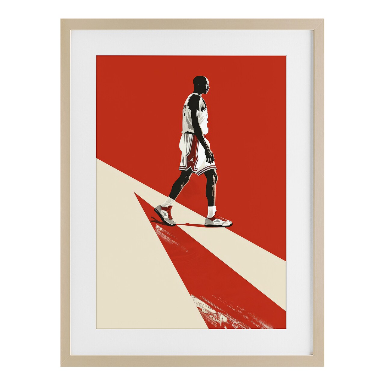 Stupell Industries Retro Basketball Legend Framed Print Under Glass, design by Ray Powers